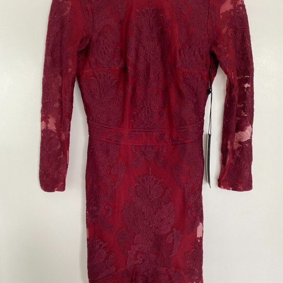 For Love & Lemons Crimson Red Lace A Night to Remember Backless NWT - Size US XS - Picture 5 of 9